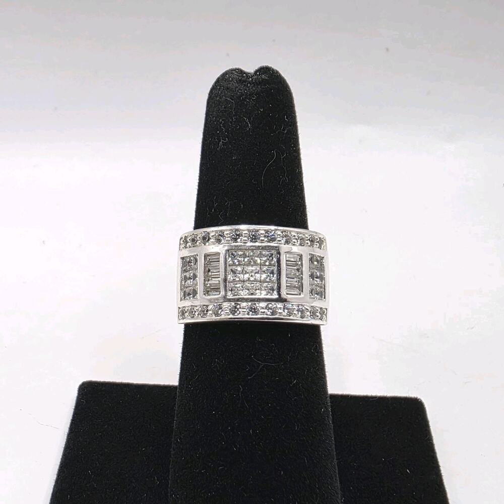 Ross Simons Sterling Silver 925 CZ Baguette Channel CZ Cluster Ring Size 7